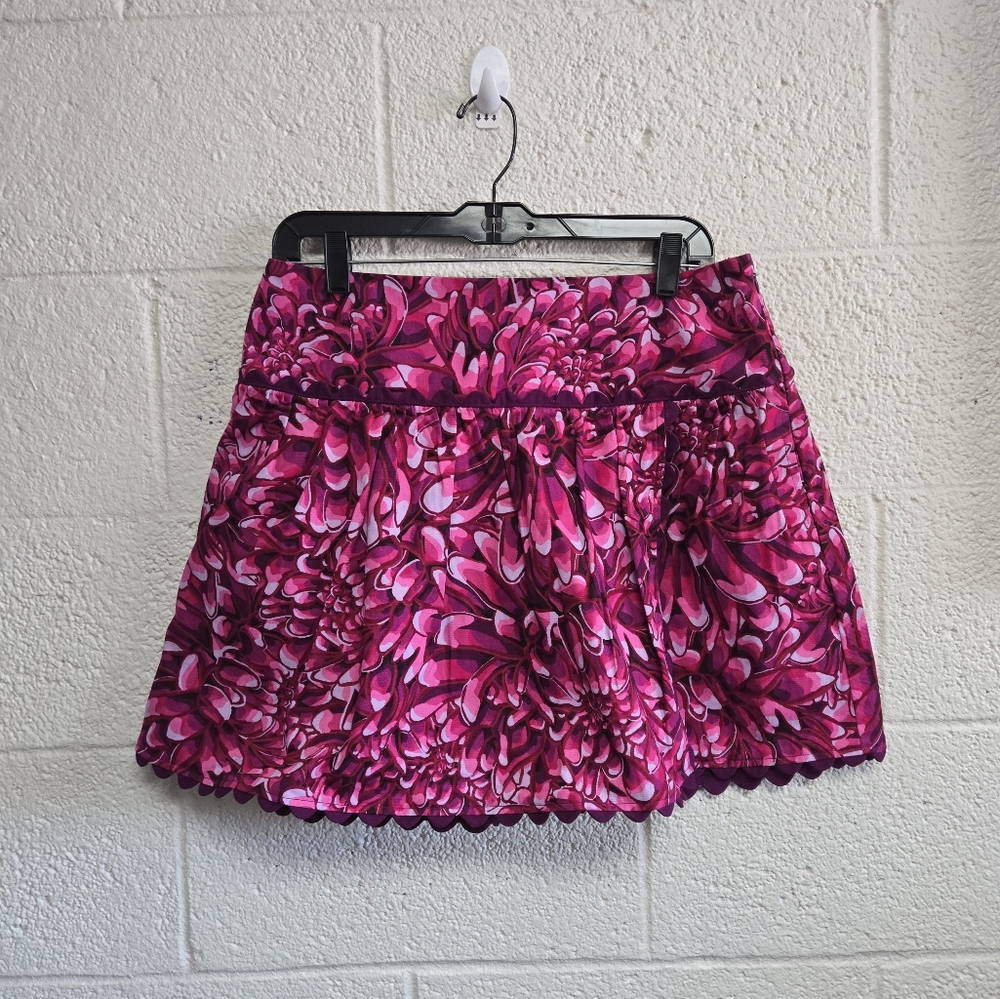Kika Vargas x Target Mum Floral Scallop Edge Pink Mini Skirt Size 8